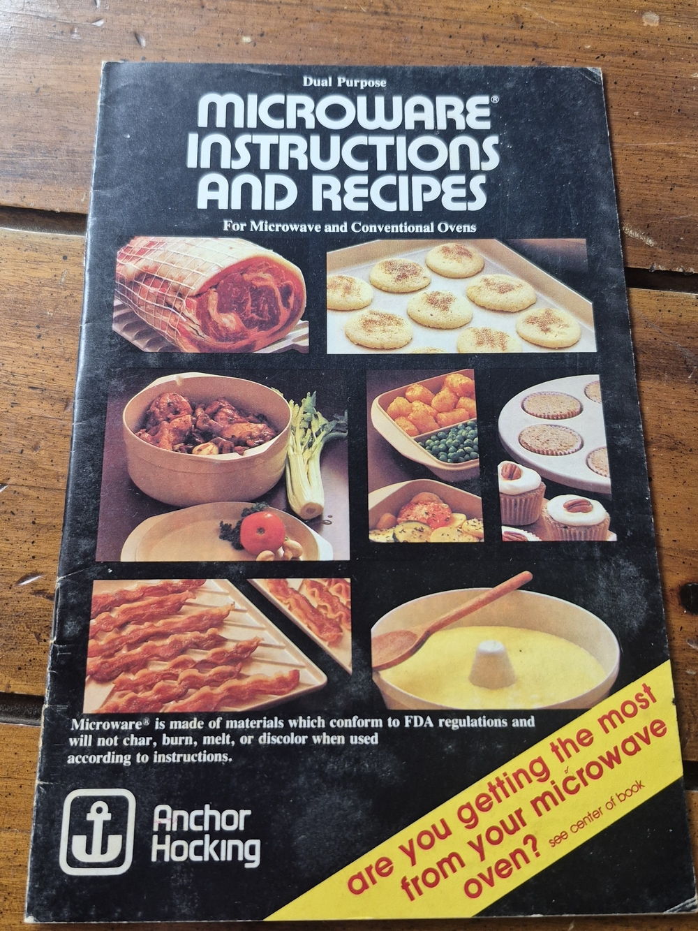 Anchor Hocking Microwave Instructions and Recipes Booklet - Black, Yellow, White